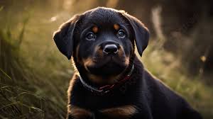 the rottweiler puppy in the gr