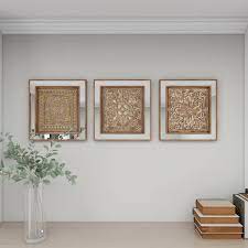 Metal Gold Embossed Fl Wall Decor