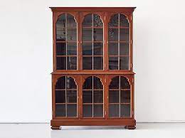 British Colonial Teakwood Glass Front