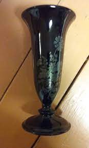 Vintage Black Amethyst Glass 6 Vase