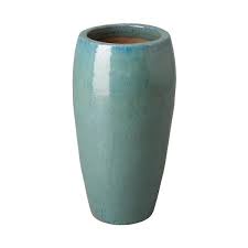 Pacific Blue Round Ceramic Planter Jar