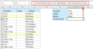 countif with multiple criteria in excel