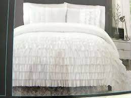 bed white ruffle bedding comforter