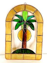 New Stained Glass Tropical Palm Tree