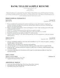 Resume For Teller Job Resume For Teller Job Sample Resume For Bank