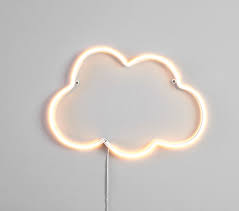 neon led cloud modern nursery art