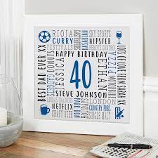 40th birthday personalized gifts for