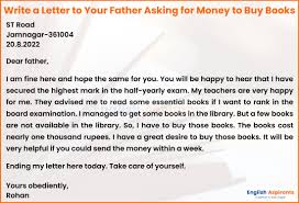 write a letter to your father for money