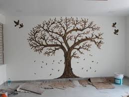 Handmade Glossy Tree Wall Painting For