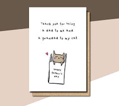 Although fathers may seem unemotional, they are quite suckers for messages telling how much you appreciate what he has done. The Best Cat Dad Card Fathers Day Card Father S Day Cards Card For Father Fathers Day Card Cat Cat Dad Card Personalised Cards Fd4 Dad Cards Funny Fathers Day Card Fathers