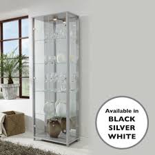 Glass Display Cabinet Double Silver