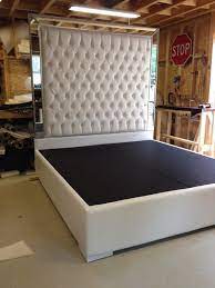 white faux leather king size platform