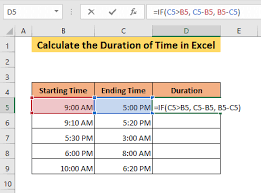 calculate the duration of time in excel