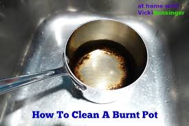 how to clean a burnt pot at home with