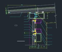 gl curtain wall details and section