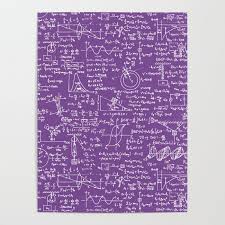 Physics Equations On Purple Poster By