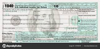 A Us Federal Tax Schedule C For 1040 Income Tax Form Stock
