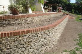 Stone Brick Retaining Walls Raked Out