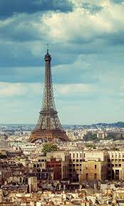 Paris Eiffel Tower With Background Of