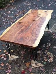 Hand Crafted Redwood Slab Dining Table