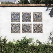 Mandala Design Outdoor Wall Art Ceramic