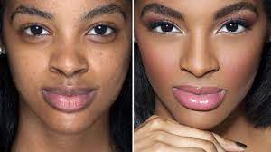 black women makeup before and after