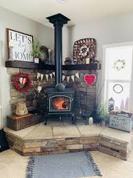 Corner Fireplace Decor Wood Stove Hearth