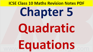 quadratic equations class 10 icse maths
