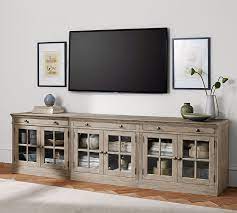 Media Console With Glass Cabinets