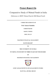 Comparative Study Of Mutual Funds In India
