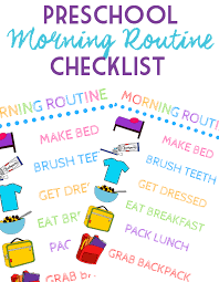 Preschool Morning Routine Checklist Handmade Fathers Day