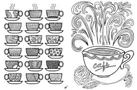 Coffee is a brownish color that is like the color of a medium roasted coffee beans. Free Printable Coloring Pages For Adults Coffee Cups Moms And Crafters