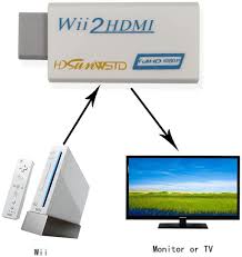 If your monitor isn't plugged into a power source, attach it via the included power cable; Hdsunwstd Wii To Hdmi 1080p Converter Wii2hdmi Adapter 3 5mm Audio Video Output Full Hd 1080p Output Amazon Ca Electronics