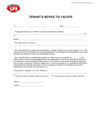 how to write a notice to vacate letter