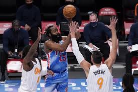 📼 38 points, 11 assists & the dagger 📼. James Harden Records A Triple Double In His Nets Debut Los Angeles Times