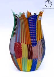 venetian glass vase carnival multicolor