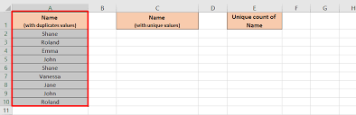 count unique values in excel absentdata