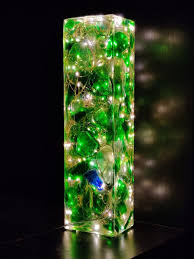 sea glass lamp resin light sculpture