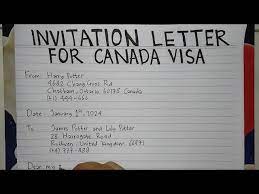 an invitation letter for canada visa