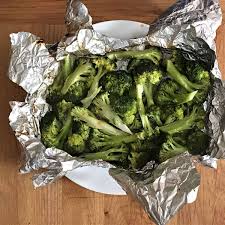grilled broccoli in foil bbq foil