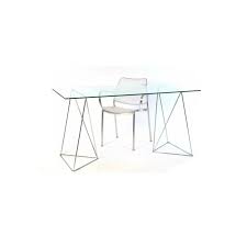 design trestle desk with glass top plm