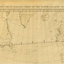 Great Circle Sailing Chart Of The North Atlantic Ocean
