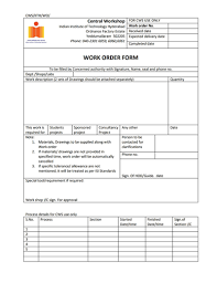 Work Order Template Free Download Create Edit Fill And Print