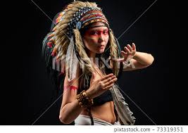 fashion model in native american indian