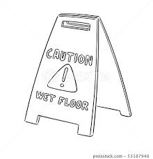 wet floor sign stock ilration