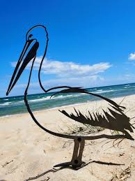 Pelican Metal Garden Wall Art Sculpture