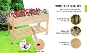 Rolling Raised Garden Bed With Lockable