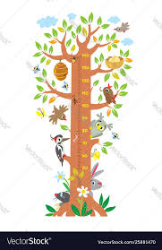 Fairy Tree With Animals Meter Wall Or Height Chart