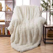 gy faux fur blanket plush fuzzy bed