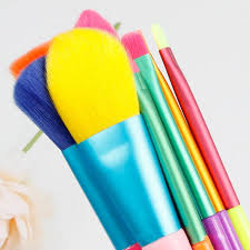rainbow color mixing makeup brushes